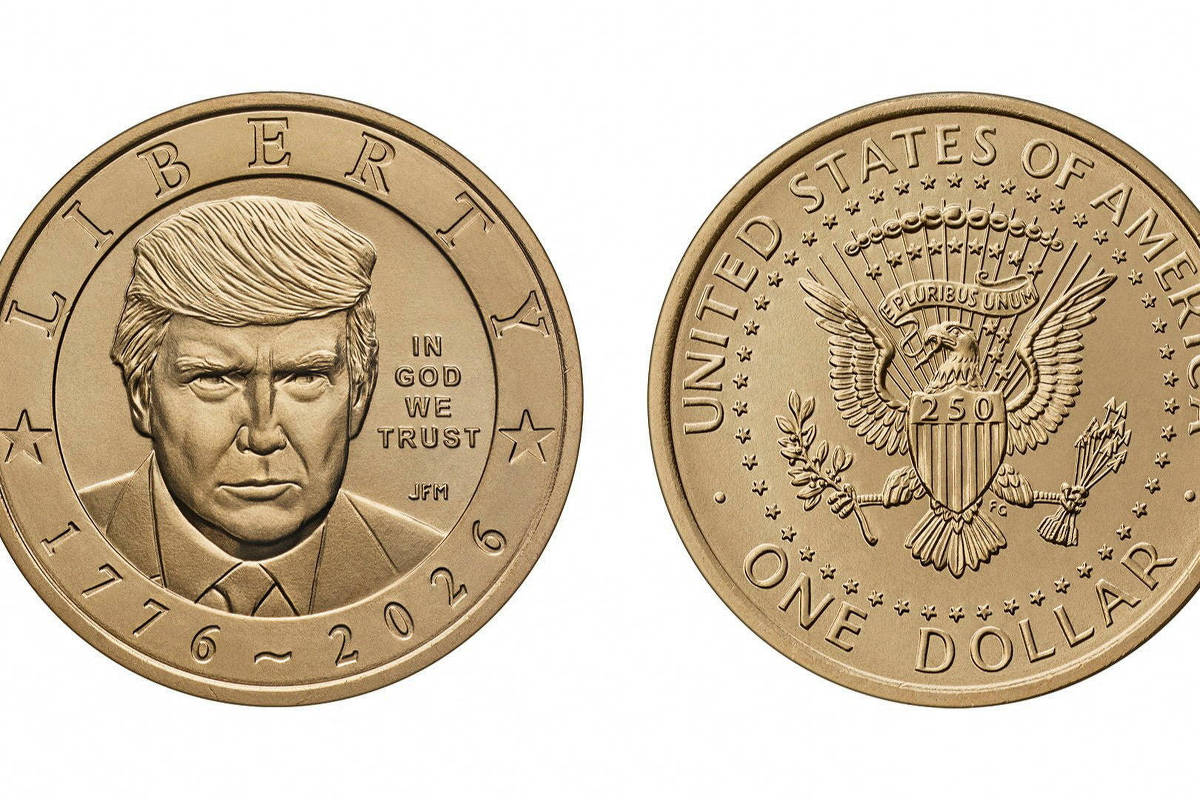 Moeda comemorativa de US$ 1 com rosto de Trump entra em produção e levanta questões legais nos EUA