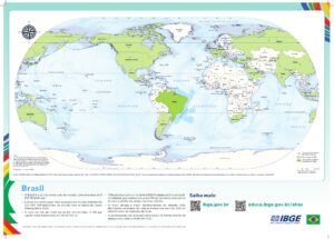 IBGE disponibiliza mapas-múndi com Brasil no centro e versões com o Sul no topo - imagem 3