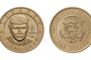 Moeda comemorativa de US$ 1 com rosto de Trump entra em produção e levanta questões legais nos EUA